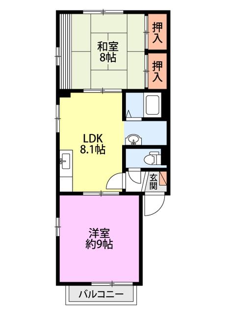 マンションHEART(2DK/2階)の間取り写真