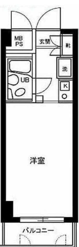 シティコープ横浜西(1K/4階)の間取り写真