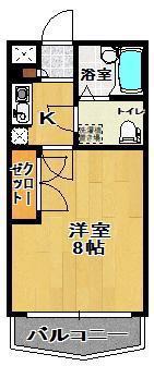 郡中アーバンタイム(1K/3階)の間取り写真