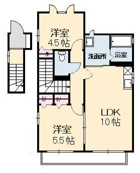 ディアス(2LDK/2階)の間取り写真