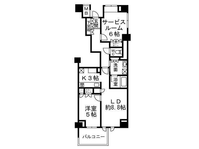 H-スクエア吉祥寺南町(2LDK/3階)の間取り写真
