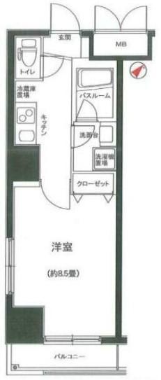グランフォース上野入谷(1K/3階)の間取り写真