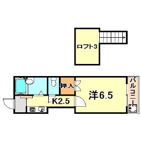 ウエストパレスI(1K/1階)の間取り写真