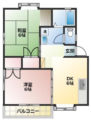 サウスOZ(2DK/1階)の間取り写真