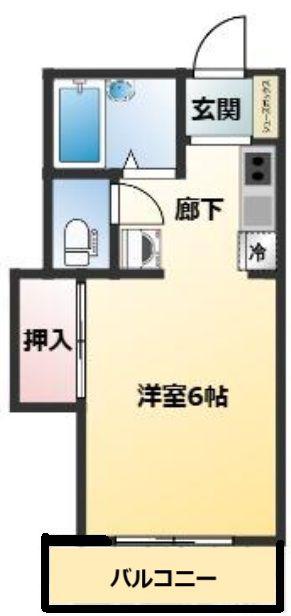 アパルトマン・オノ(1K/1階)の間取り写真