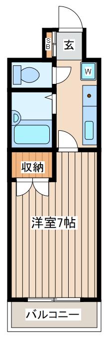 第3滝瀬ビル(1K/2階)の間取り写真