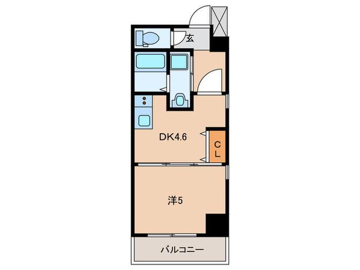 プレシャス中宮(1DK/2階)の間取り写真