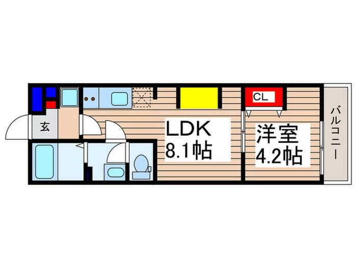 LIV水子(1LDK/2階)の間取り写真