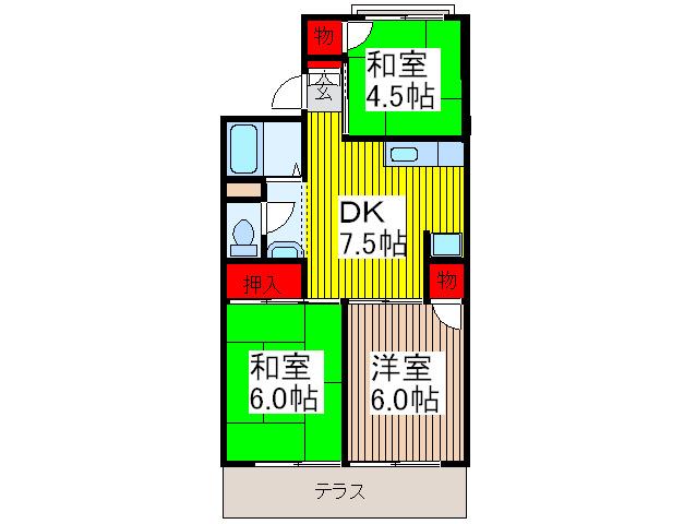 ホシノハイツ(3DK/1階)の間取り写真