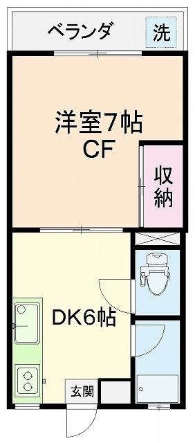 11島田マンション(1DK/1階)の間取り写真