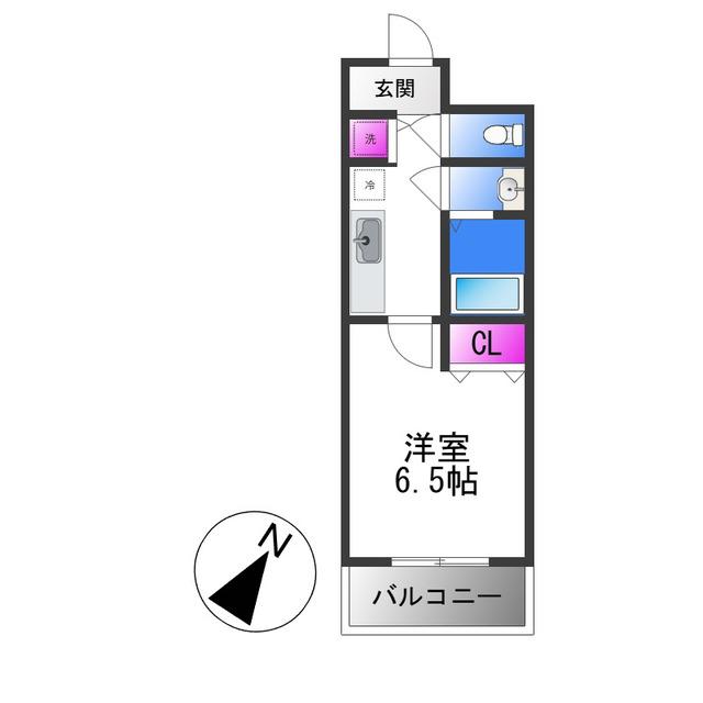 リバーサイド金岡五番館(1K/5階)の間取り写真