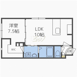 RESTS ON 旭山公園通(1LDK/5階)の間取り写真