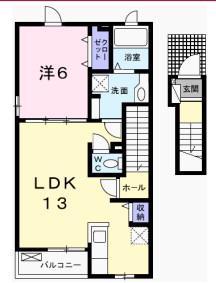 CELL CUBEII(1LDK/2階)の間取り写真