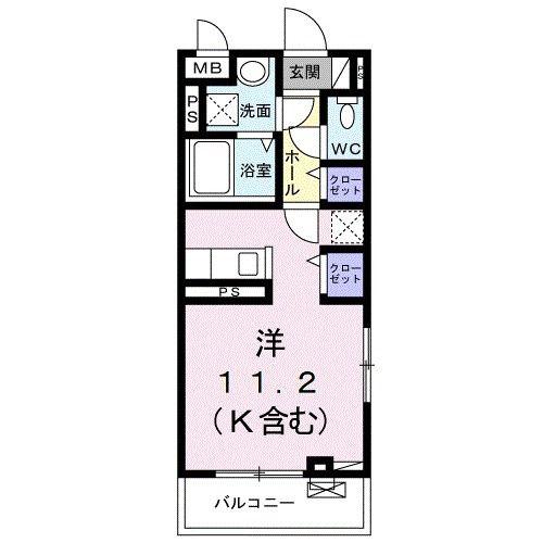 ヴィクトワール(ワンルーム/3階)の間取り写真