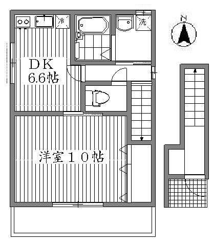 菊川3丁目アパート(1DK/2階)の間取り写真