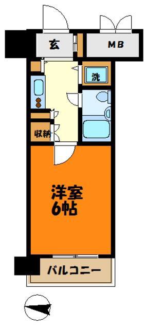 新丸子ダイカンプラザCITY(1K/9階)の間取り写真