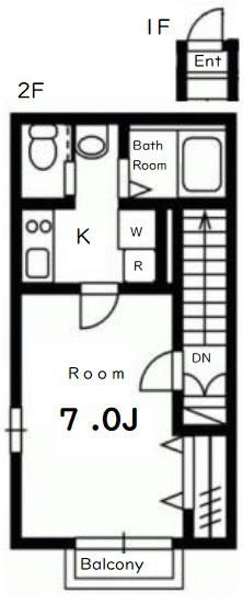 セレ梅屋敷(1K/2階)の間取り写真