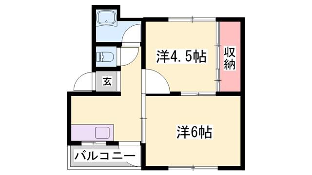 サン・フィールド(1K/3階)の間取り写真