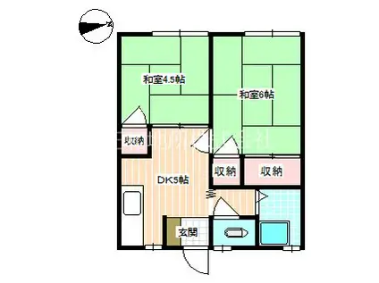 グリーンヒル(2DK/1階)の間取り写真