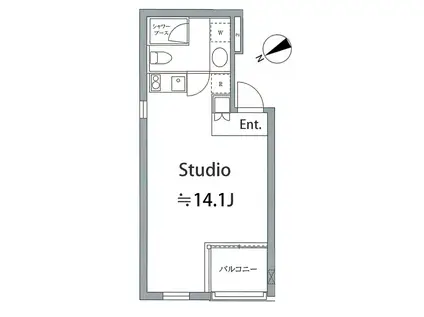 ラナイグレース北青山(ワンルーム/3階)の間取り写真