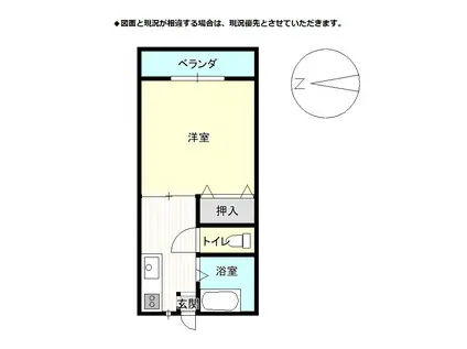 コーポ水畑(1K/1階)の間取り写真