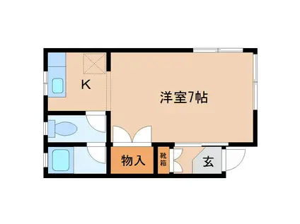 西野ハイツ(1K/1階)の間取り写真