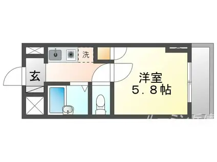 アビリティ塩屋(1K/4階)の間取り写真