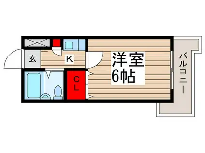 ジュネパレス松戸第29(ワンルーム/3階)の間取り写真
