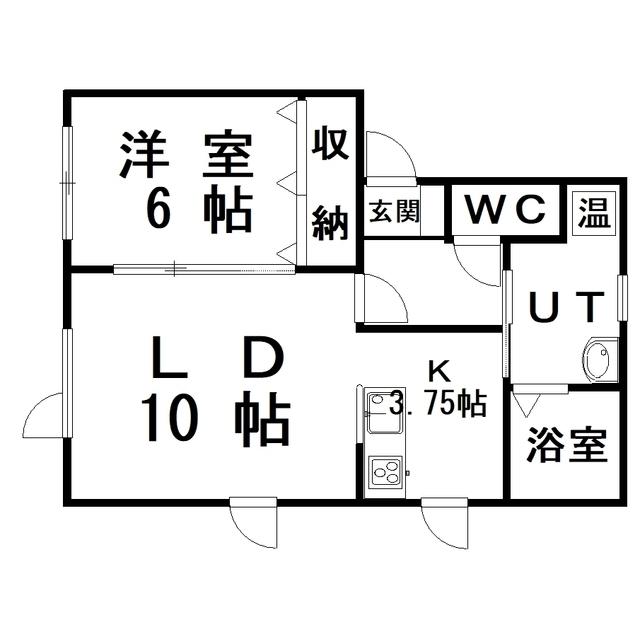 グラーティア(1LDK/2階)の間取り写真
