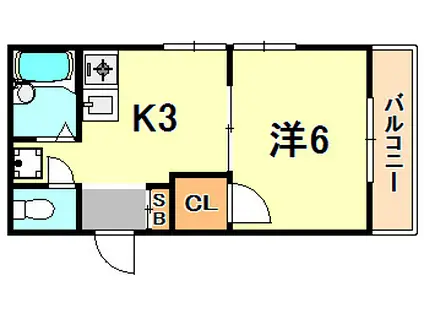 メゾニティ三川口(1K/1階)の間取り写真