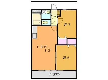アベニールA(2LDK/1階)の間取り写真