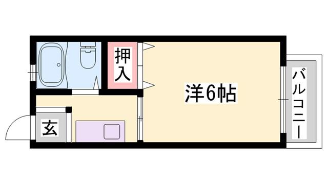 東辻井ハイツ(1K/1階)の間取り写真