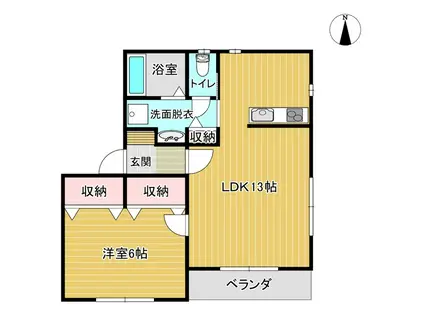 サンタモニカ(1LDK/1階)の間取り写真