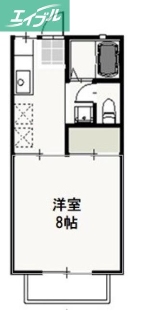 コーポ・レーベンB(1K/2階)の間取り写真
