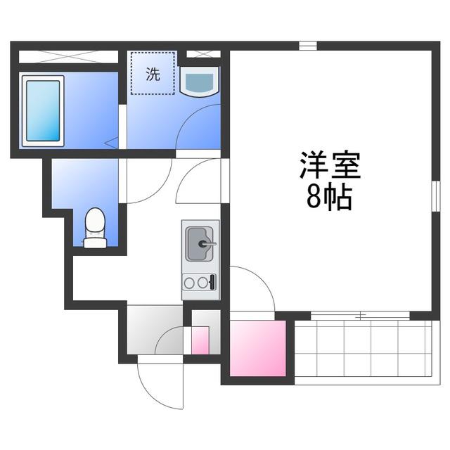 クレイノHIGASHINO(1K/1階)の間取り写真