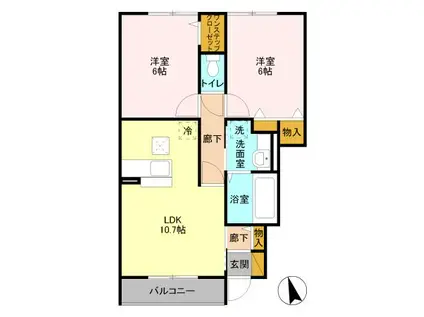 ガーデンハイツ(2LDK/1階)の間取り写真