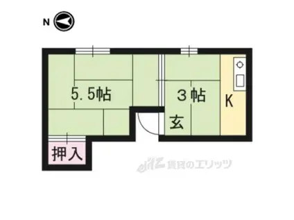 田中アパート(2K/2階)の間取り写真