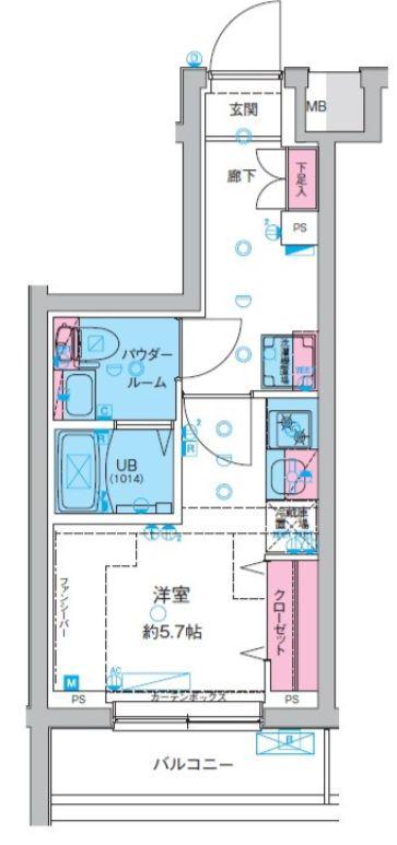 GENOVIA妙典(ワンルーム/2階)の間取り写真