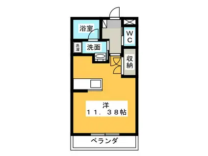 プランドールMIZUHO(ワンルーム/1階)の間取り写真