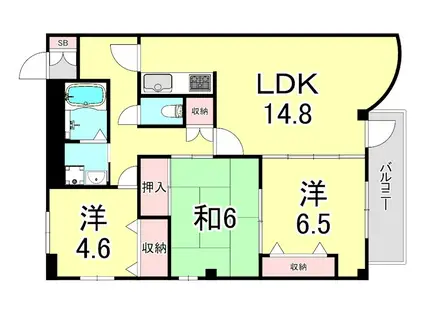 エムテ甲子園(3LDK/2階)の間取り写真