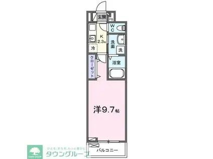 アルティザン(1K/2階)の間取り写真