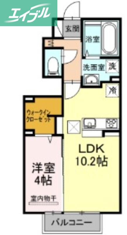 シャルール(1LDK/1階)の間取り写真