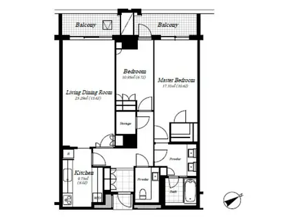 麻布第一マンションズ(2LDK/3階)の間取り写真