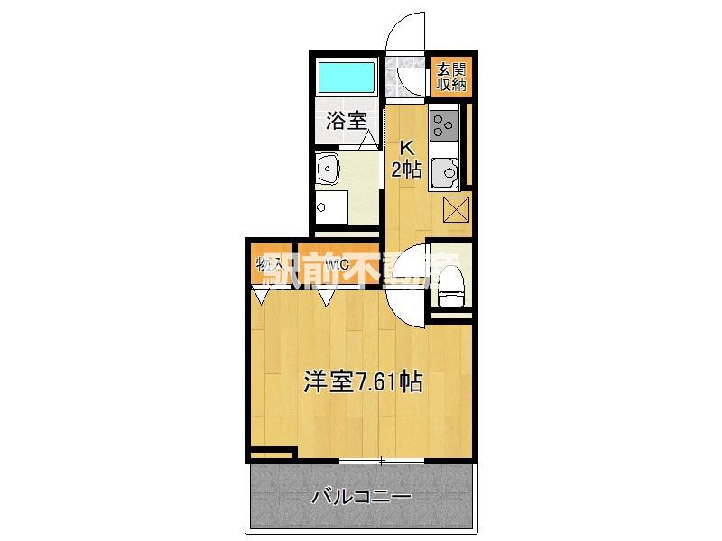 D-ROOM日の出(1K/3階)の間取り写真