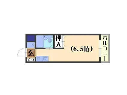 ムーンバット長岡(ワンルーム/1階)の間取り写真