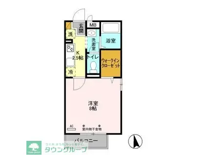 グランドール(1K/3階)の間取り写真