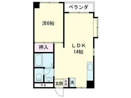 イーダッシュ新富町(1LDK/4階)の間取り写真