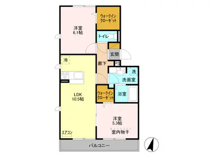 エミネンス武蔵浦和(2LDK/3階)の間取り写真