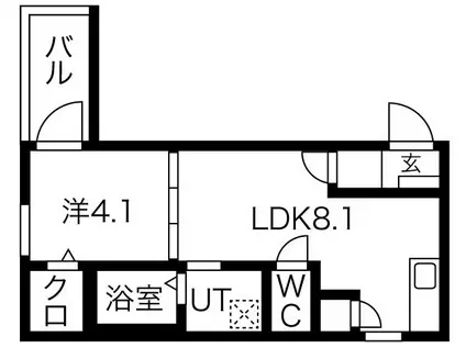 DOAHN長瀬(1LDK/3階)の間取り写真
