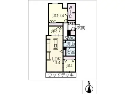 あおなみ線 荒子駅 徒歩6分 3階建 新築(3LDK/1階)の間取り写真